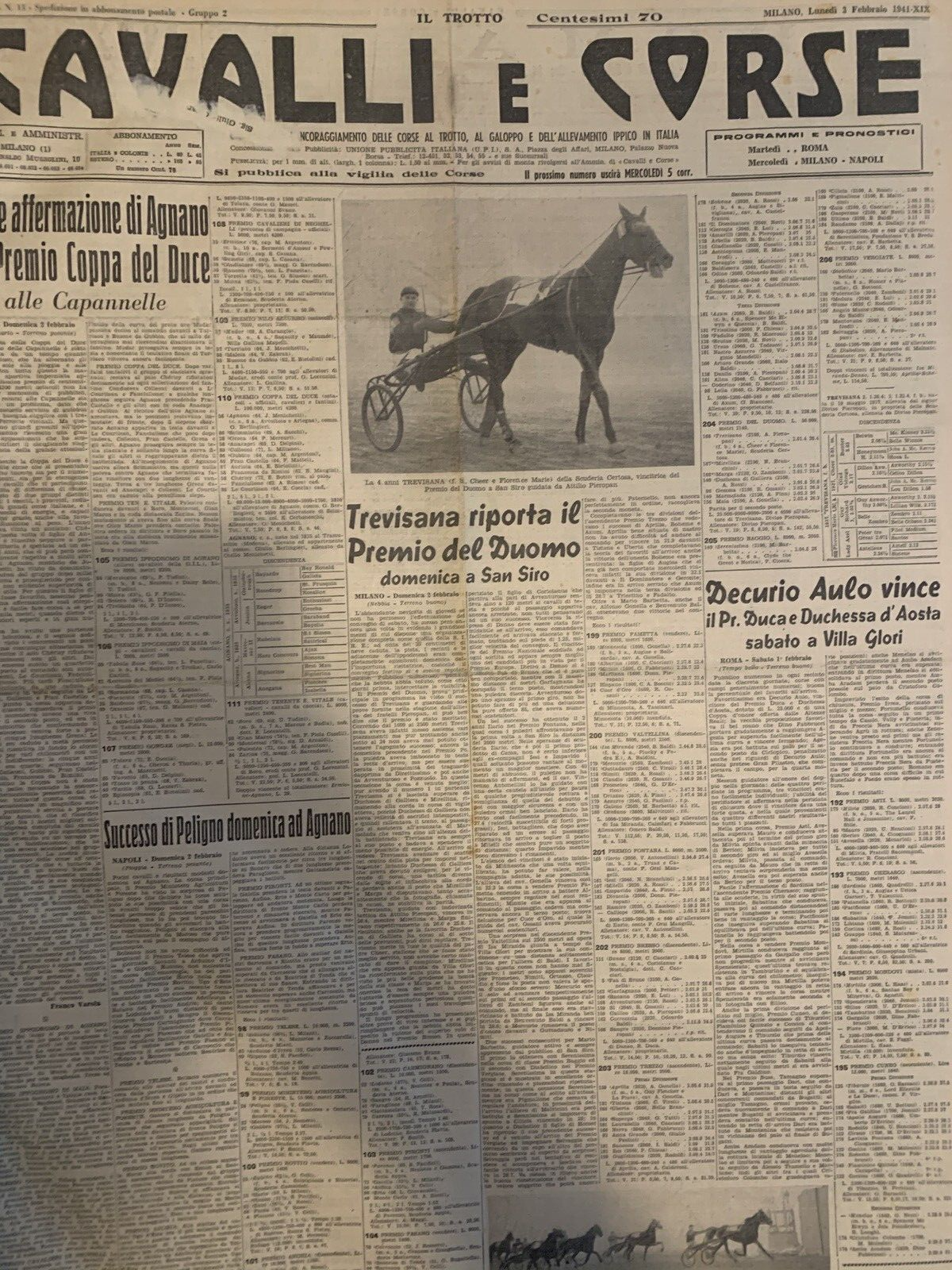 Cavalli e corse rivista anno 1941 annata completa rilegata a libro