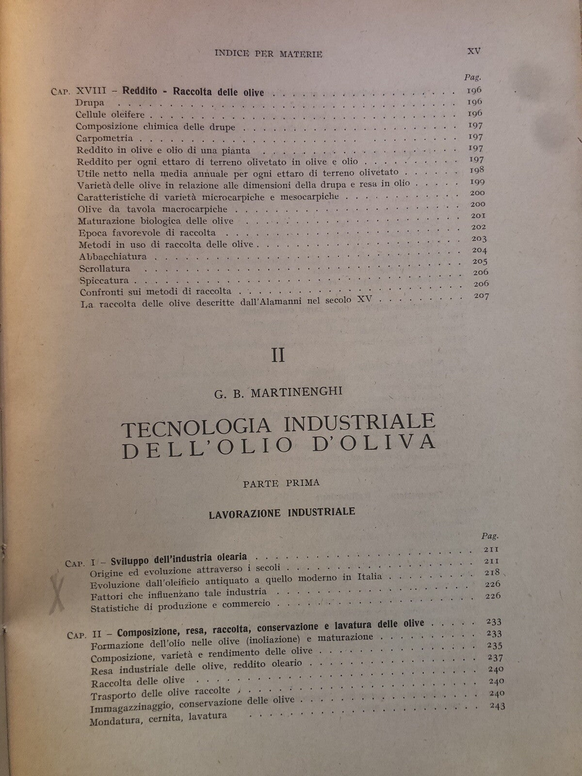 Olivicoltura e oleificio R. F. Simari, G. B. Martinenghi, Hoepli illustrato 1950
