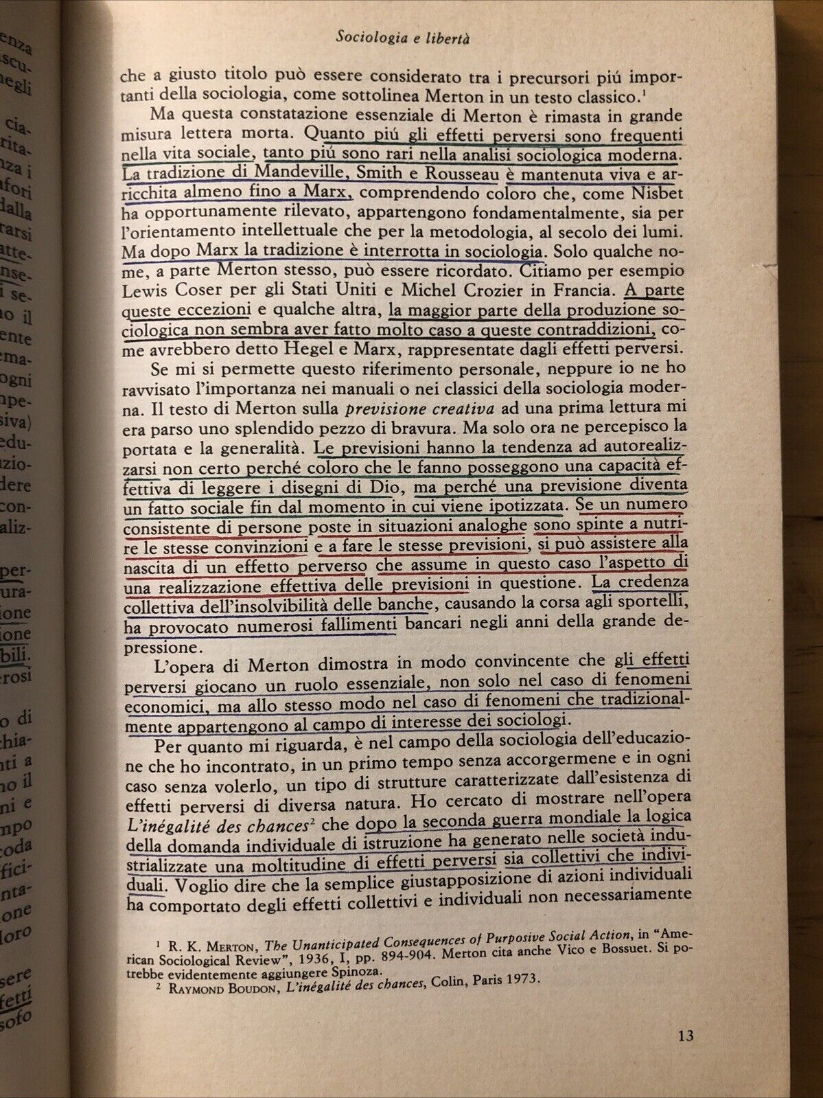 Effetti «Perversi» dell'azione sociale, Raymond Boudon - Feltrinelli 1981