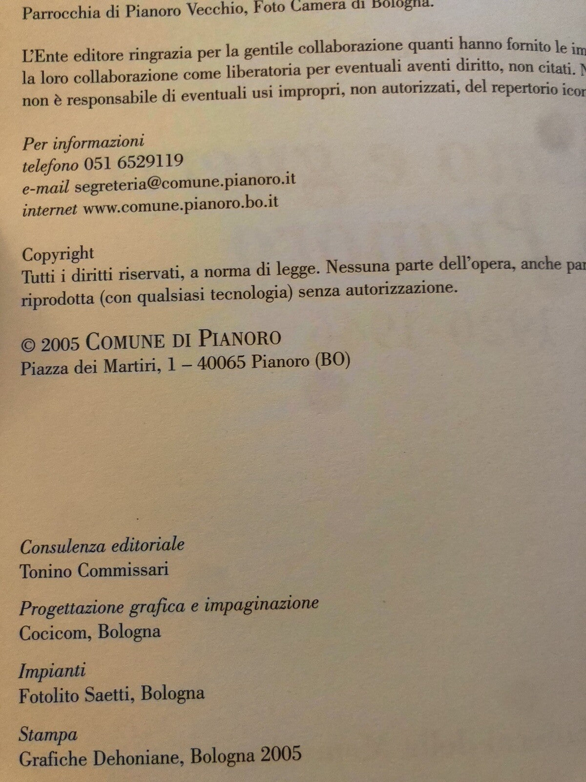 Fascismo e guerra a Pianoro (1920-1946) Luca Pastore, I Quaderni della Memoria