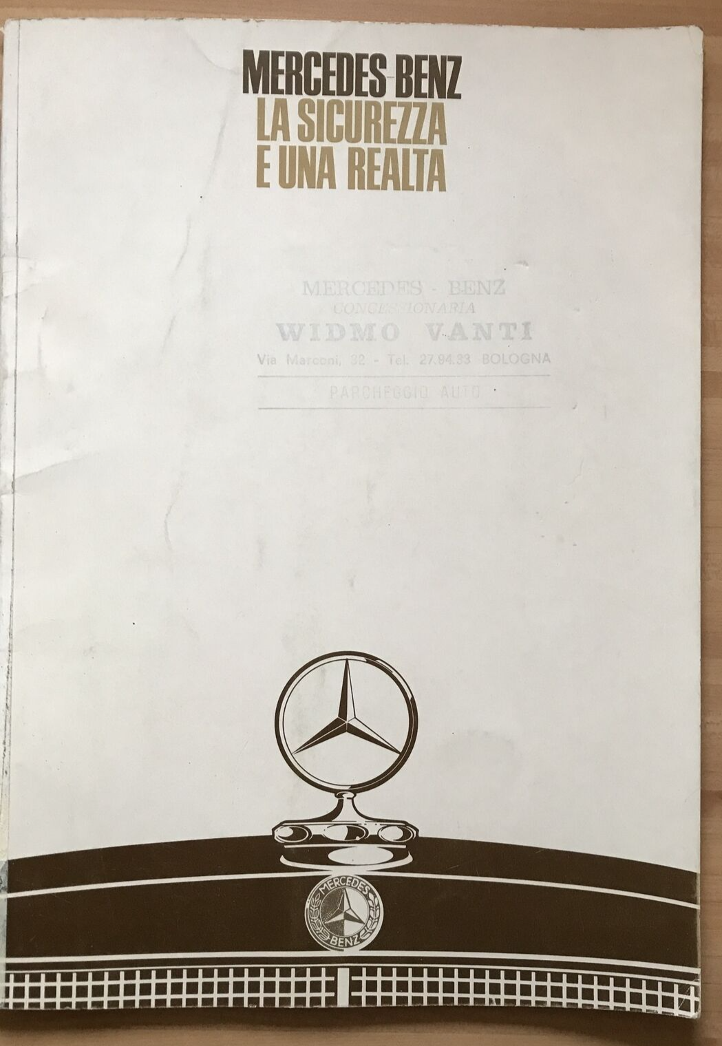 MERCEDES BENZ - opuscolo pubblicità Vintage, sicurezza autoveicoli Mercedes