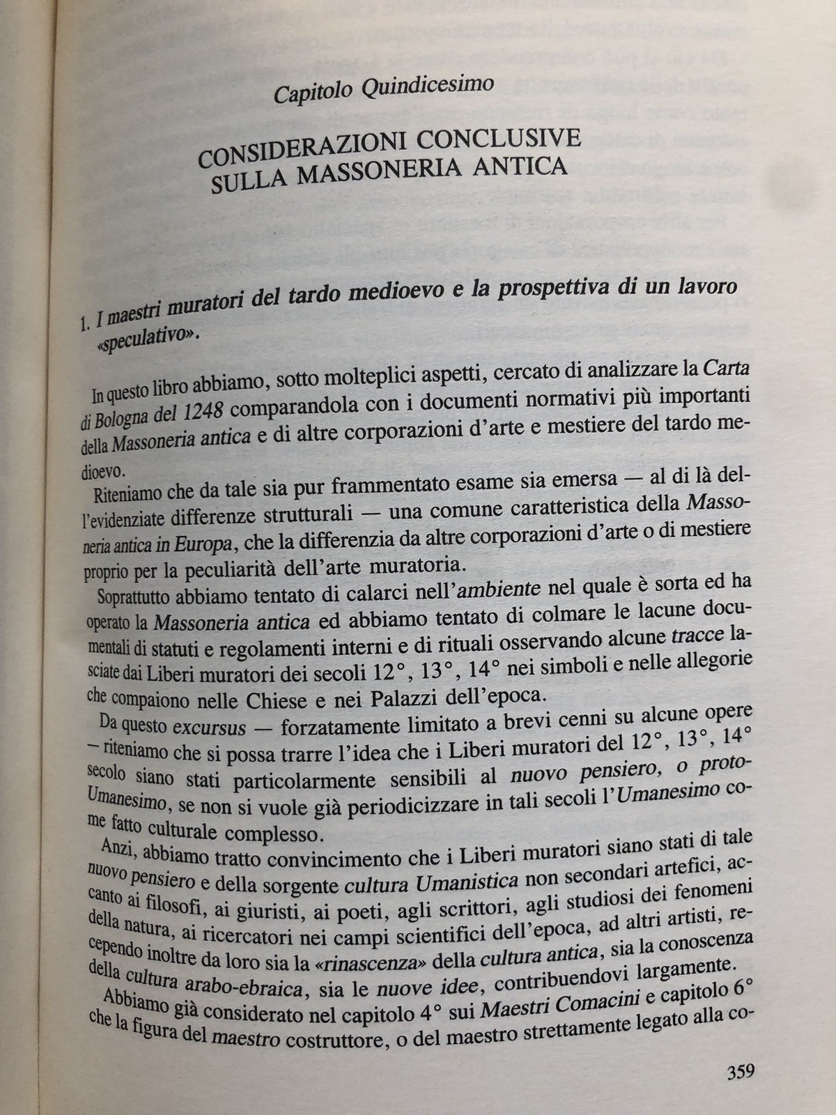 Massoneria antica, Eugenio Bonvicini. Dalla carta di Bologna del 1248 agli antic