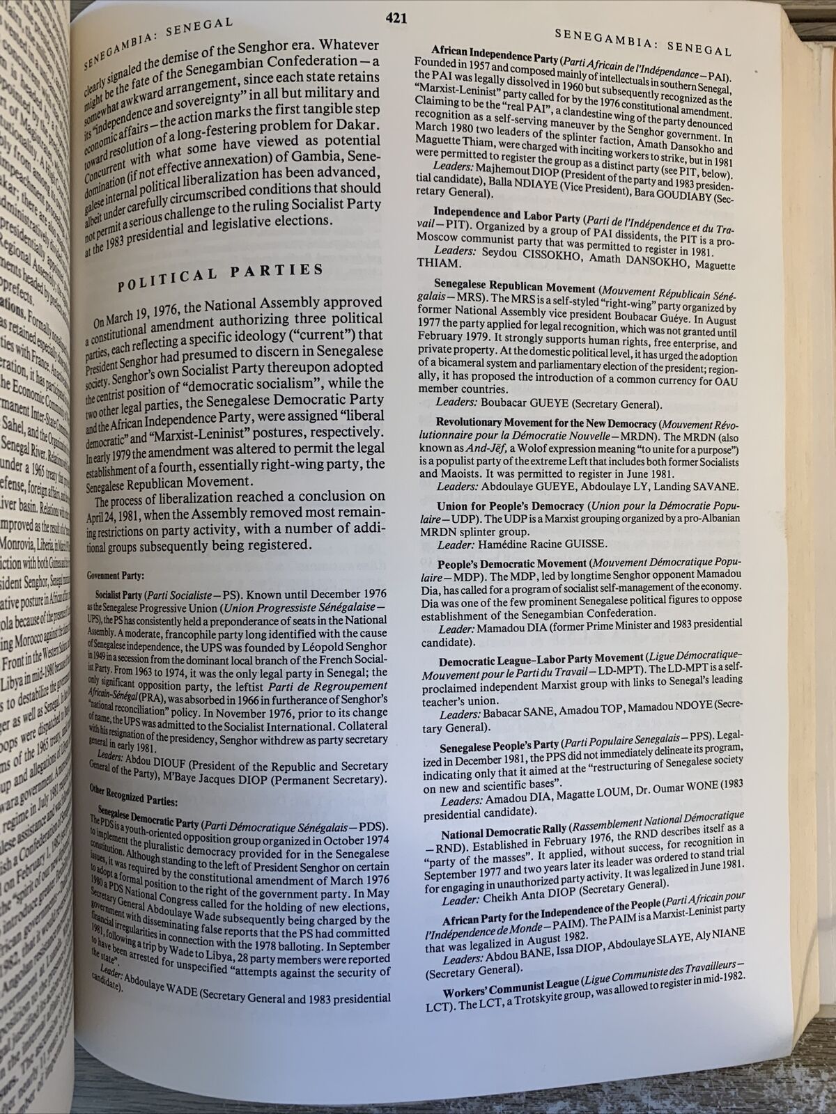 Political Handbook of the World, 1982-1983: Governments and Intergovernmental
