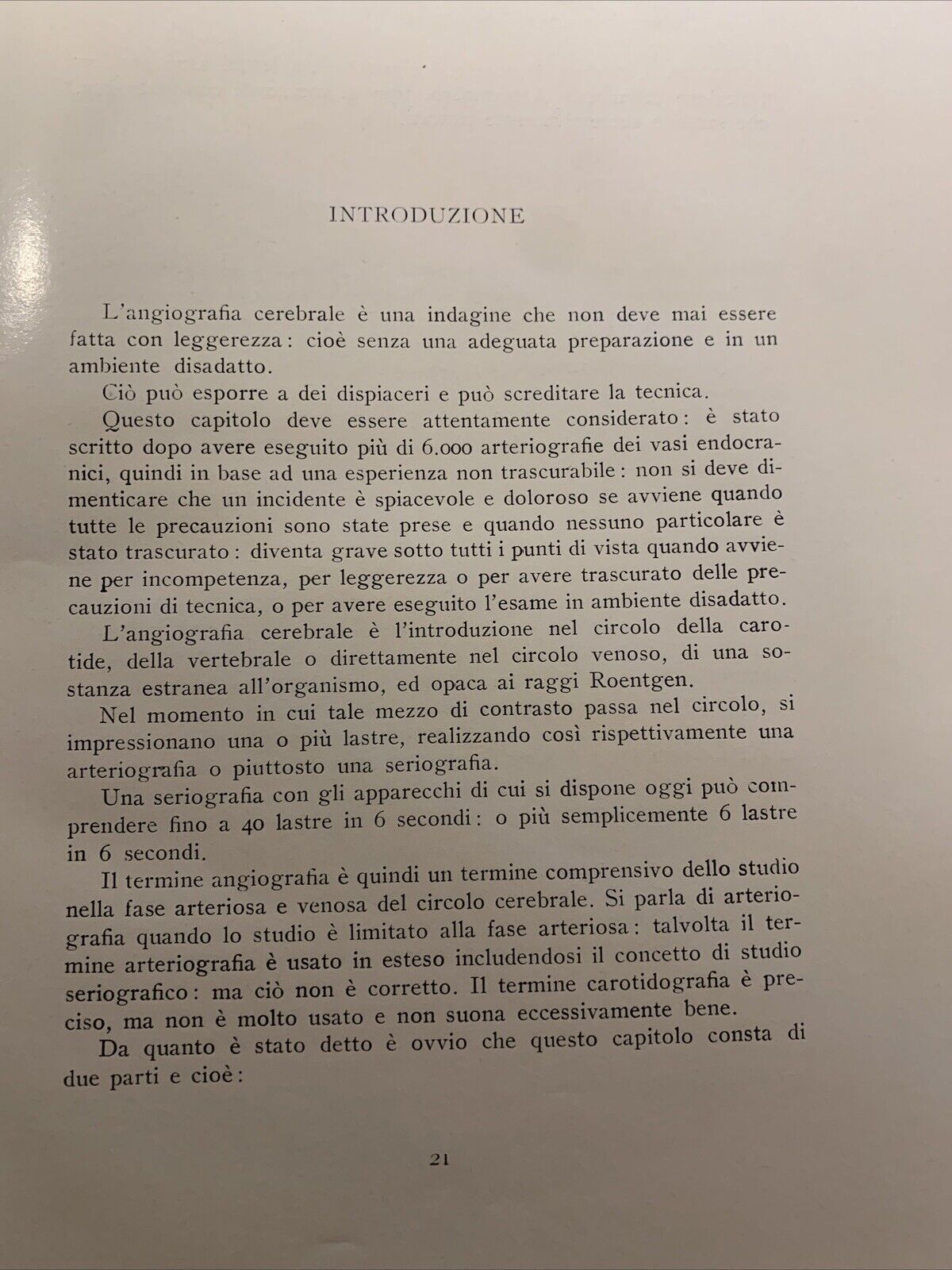 ANGIOGRAFIA CEREBRALE - MARIO MILLETTI, VOLUME PRIMO. LUIGI PARMA 1959