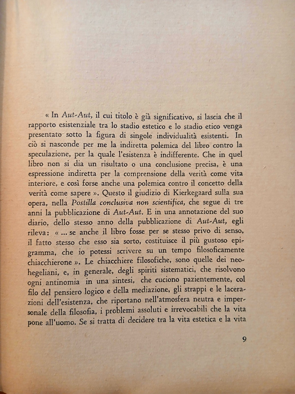 Aut - Aut, S. Kierkegaard - M. A. Denti editore Milano 1946