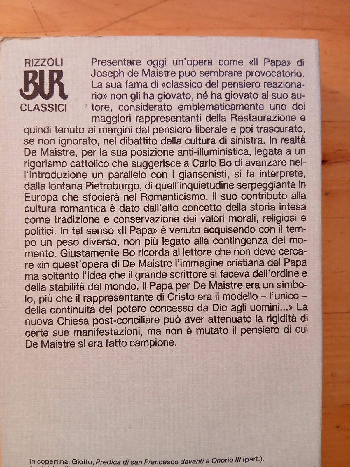 Il Papa - Joseph de Maistre - Carlo Bo - Bur Rizzoli 1995