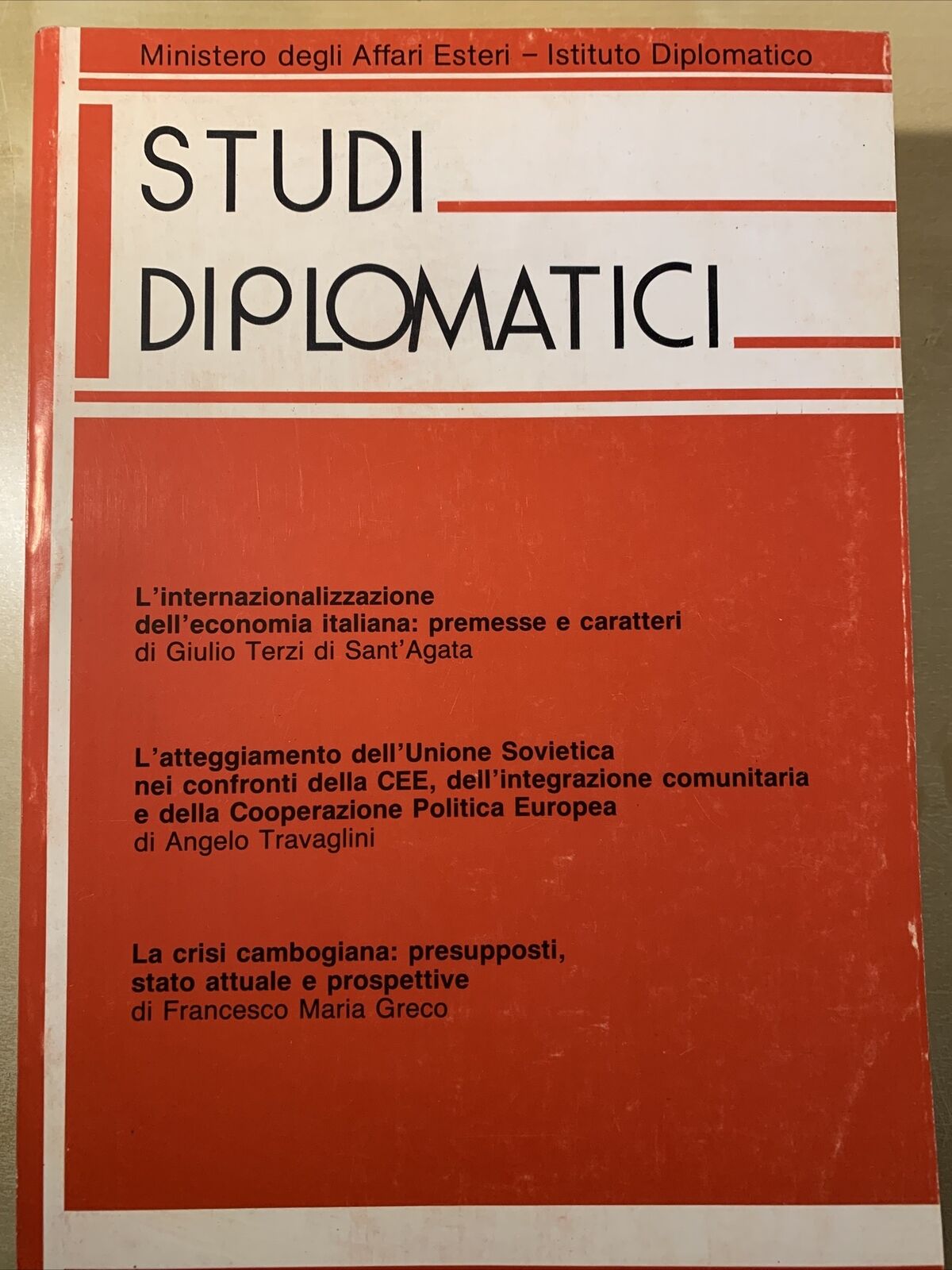 STUDI DIPLOMATICI - Ministero degli affari esteri. Istituto diplomatico 11 voll