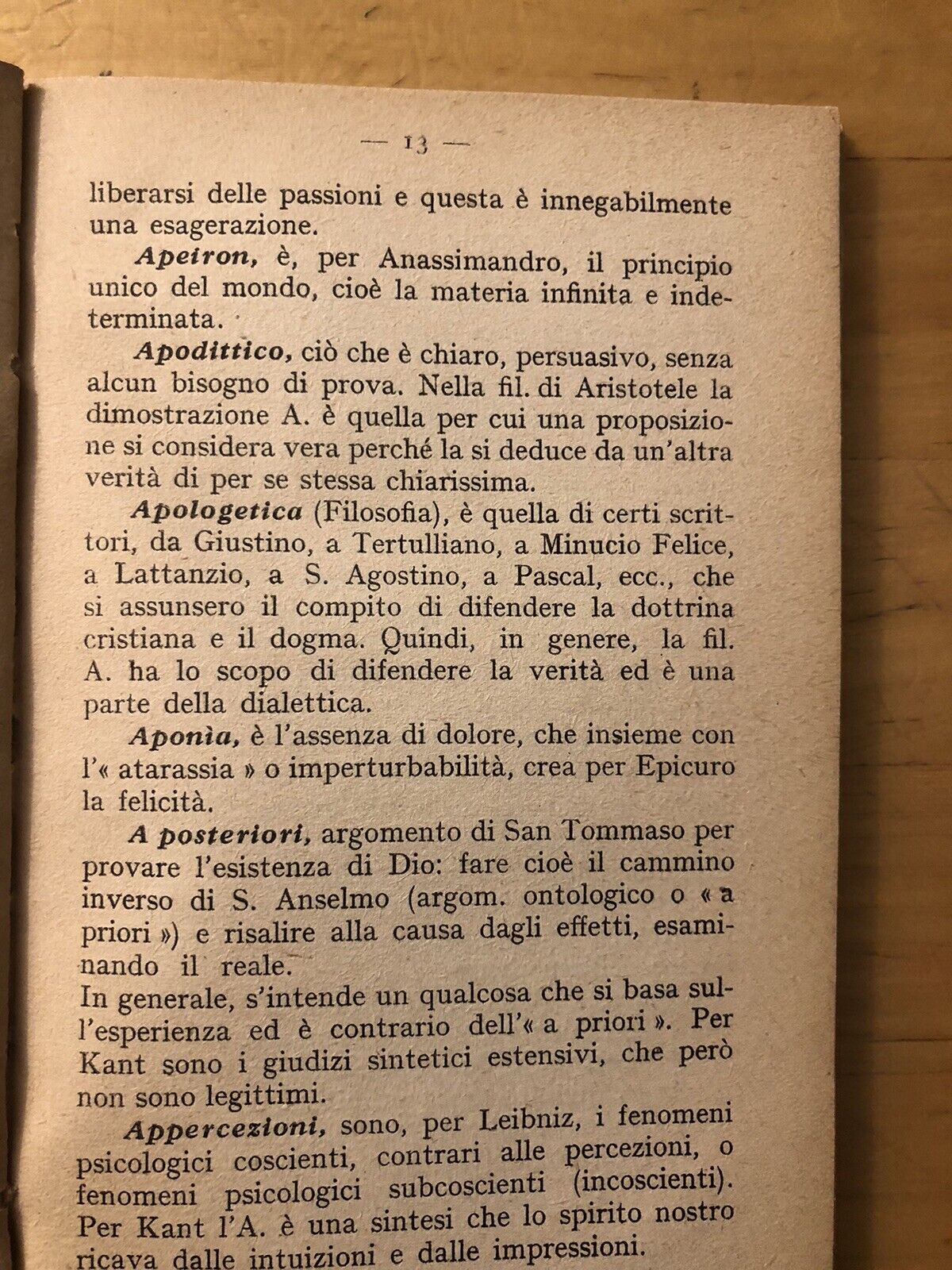 dizionarietto filsofico Mario A. Boccalaro, Cappelli editore 1965 FILOSOFIA