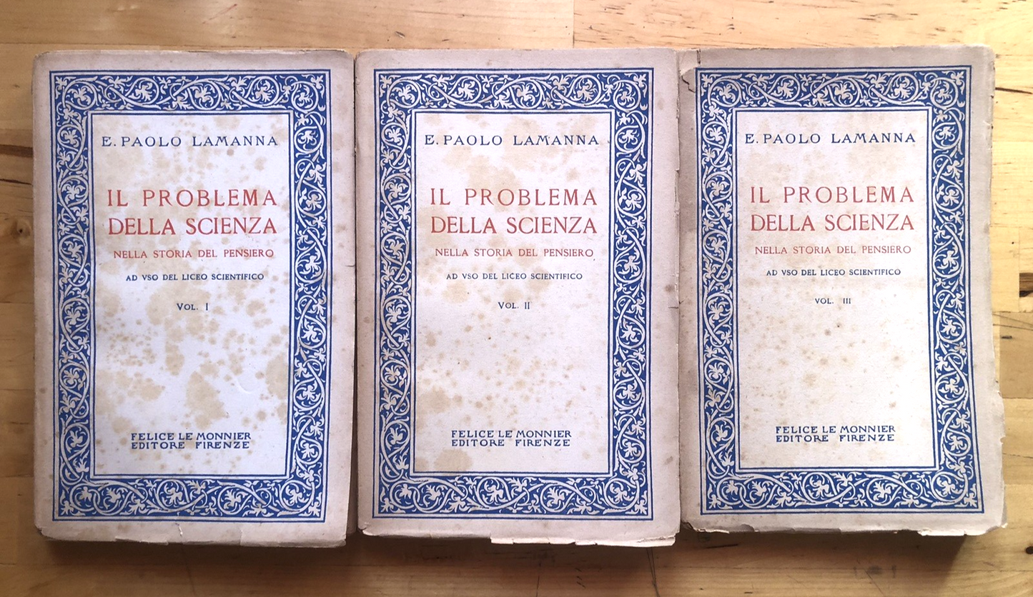 Il problema della scienza nella storia del pensiero, Paolo Lamanna, Le Monnier