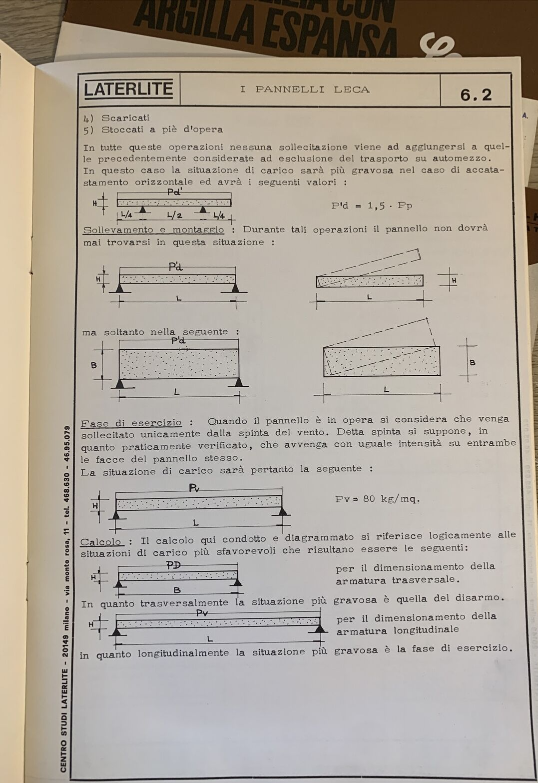 Norme progetto dei pannelli Leca Calcestruzzi prefabbricati isolamento termico