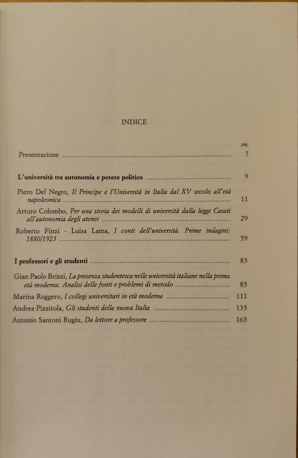 L'università in Italia fra età moderna e contemporanea G. P. Brizzi, Varni CLUEB