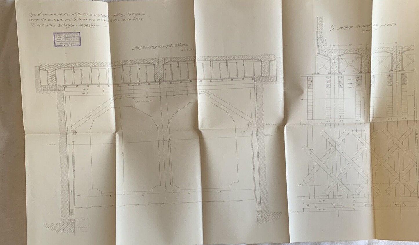FERROVIE DELLO STATO cavalcavia linea Bologna - Venezia al km 6+282 - SEZIONI #