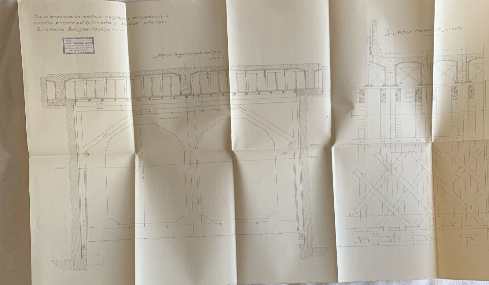 FERROVIE DELLO STATO cavalcavia linea Bologna - Venezia al km 6+282 - SEZIONI #