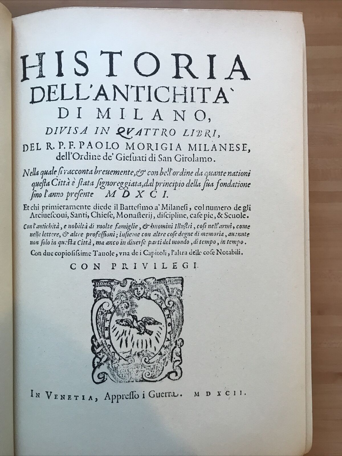 HISTORIA DELL'ANTICHITÀ DI MILANO - Paolo Morigia, Arnaldo Forni #