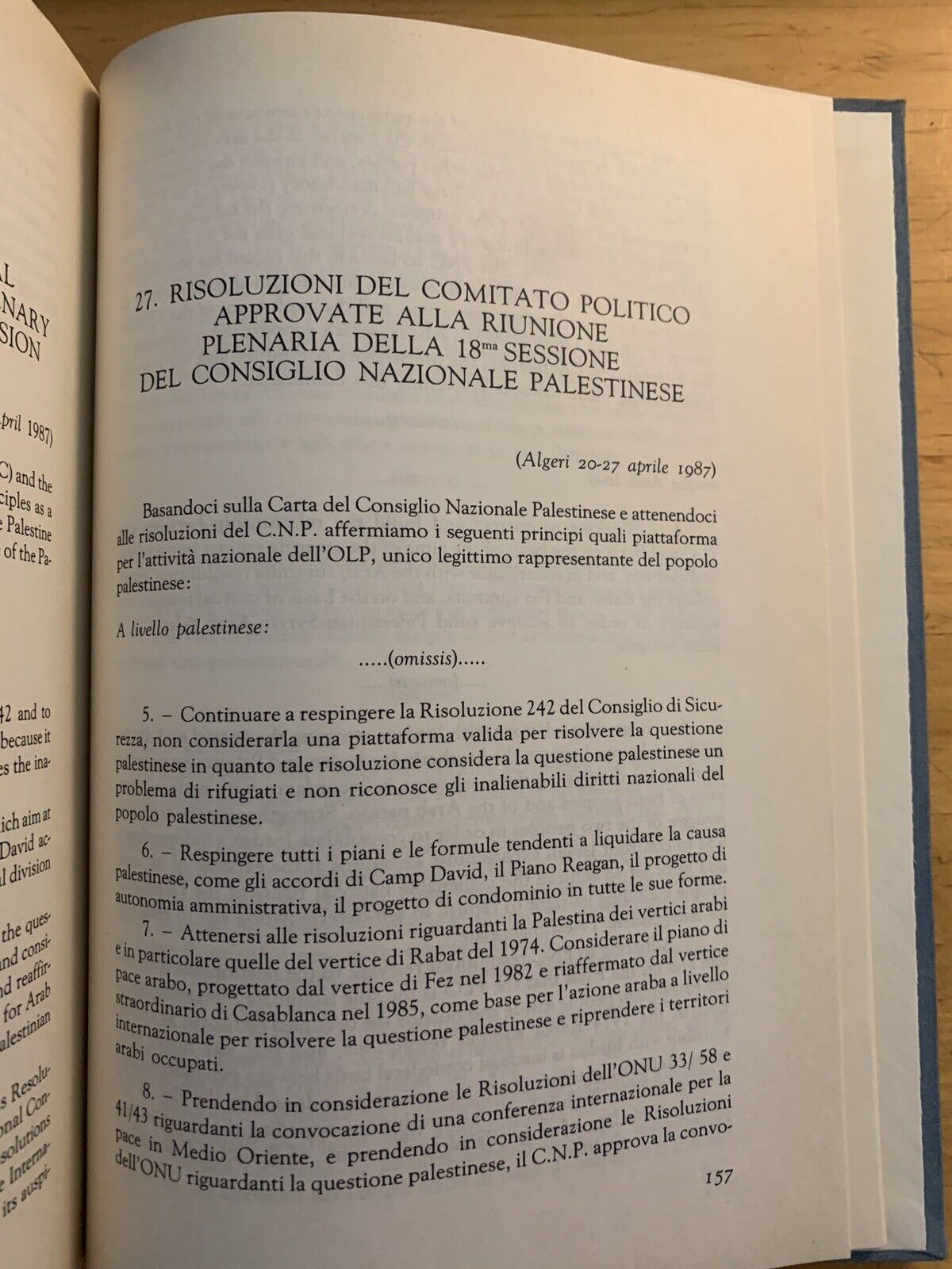 Il conflitto Arabo Israeliano Documentazione essenziale 1917-1987 Affari esteri