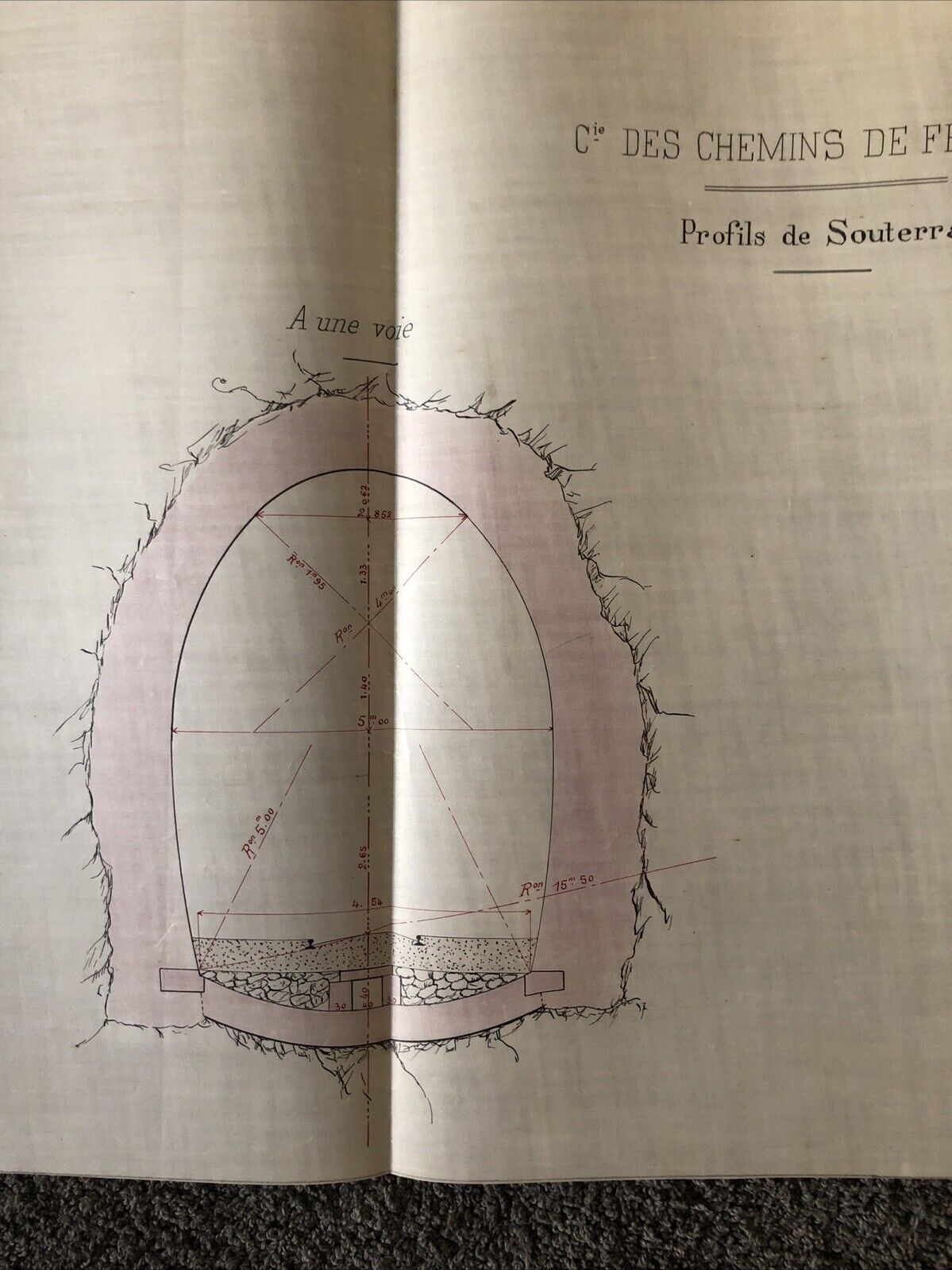 FERROVIE - CHEMIND DE FER profils de souterrains, a une voie - a deux voies