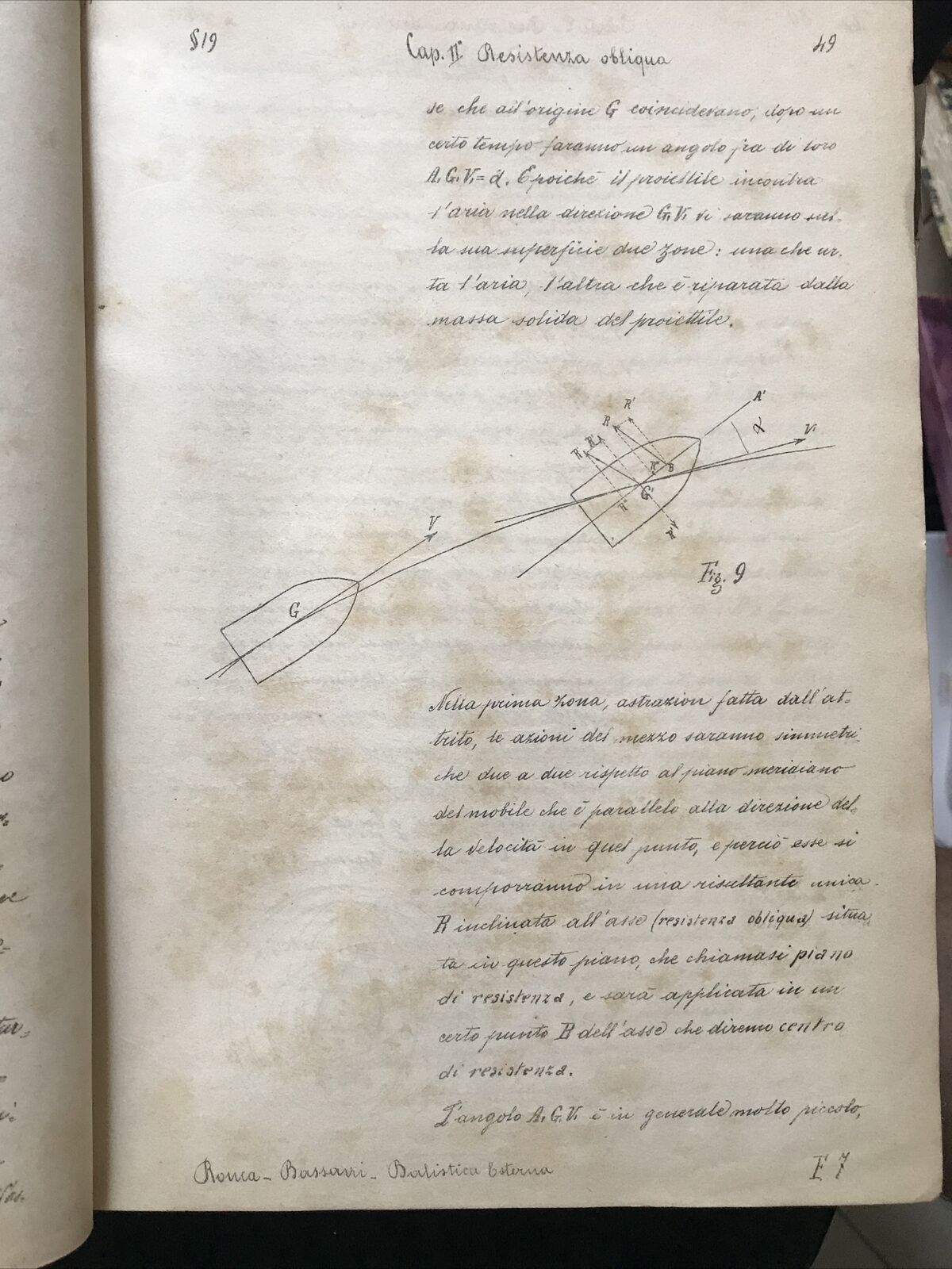 Lezioni di balistica esterna  anno 1894-95, Ronca-Bassani, tipo-lit. navale