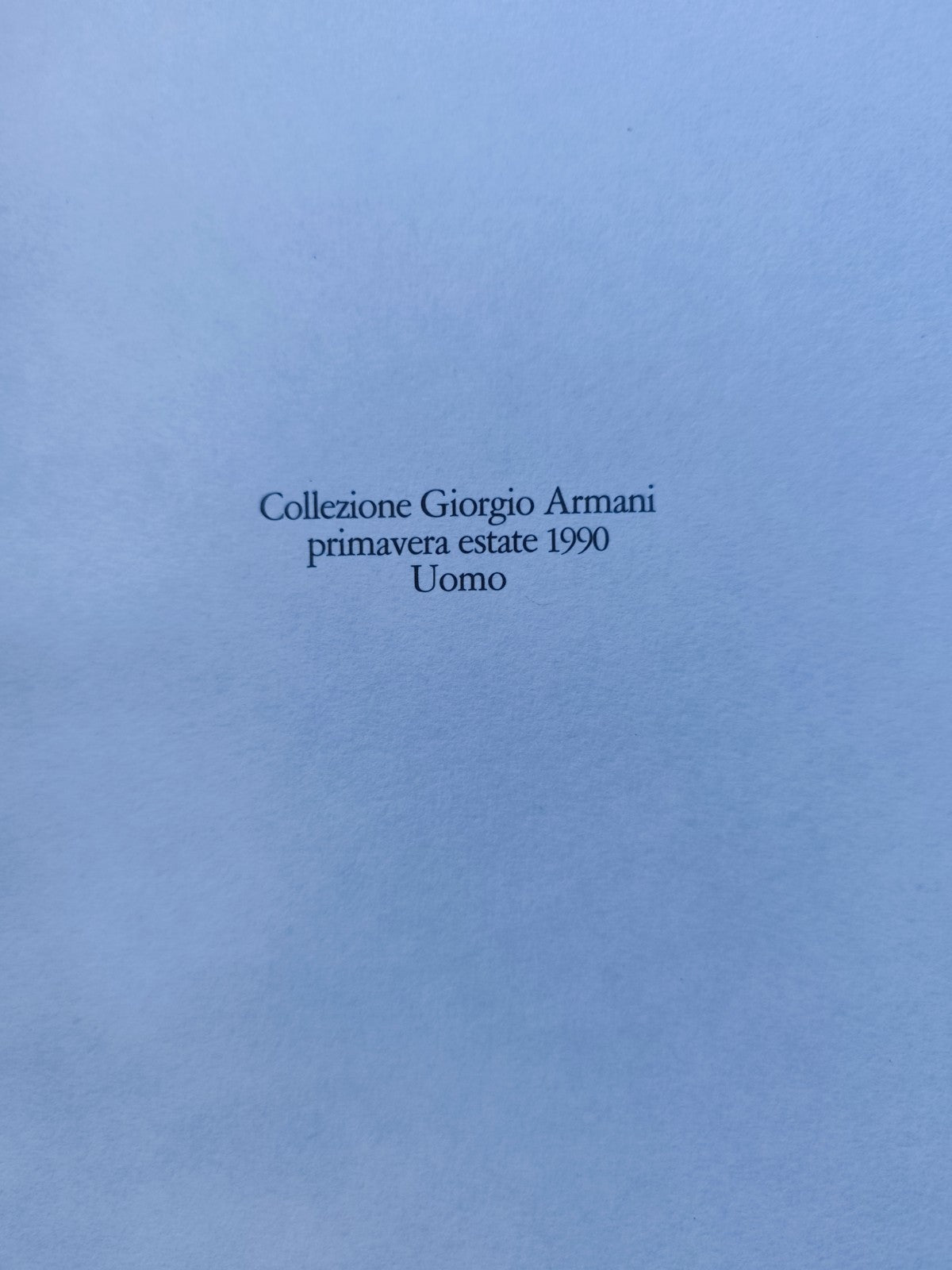 Giorgio Armani collezione primavera estate 1990 uomo