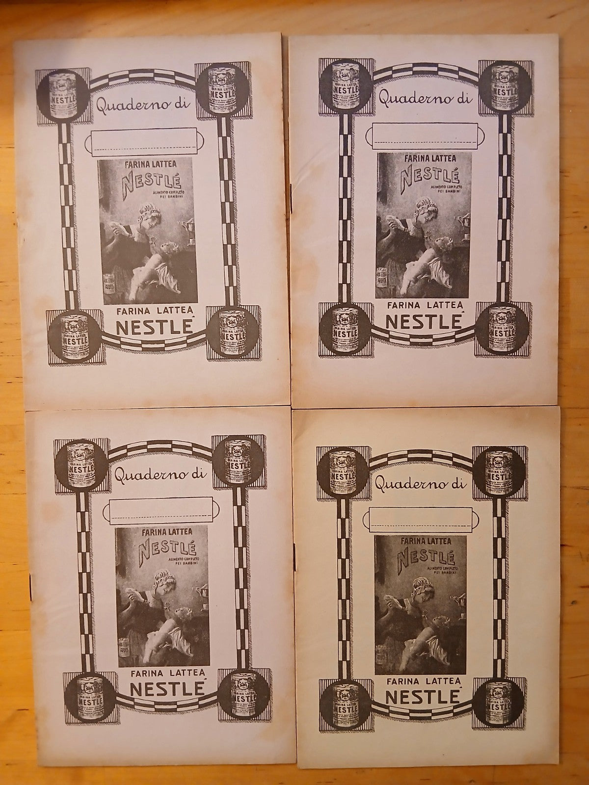 Quaderno Farina Lattea Nestlé Pubblicità antica Vintage collezionismo 4 ill cad.