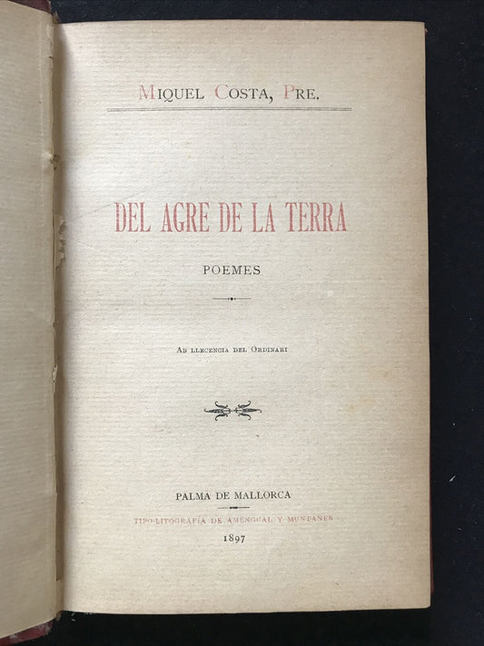 Miquel Costa, Del Agre de la Terra - POEMES 1897