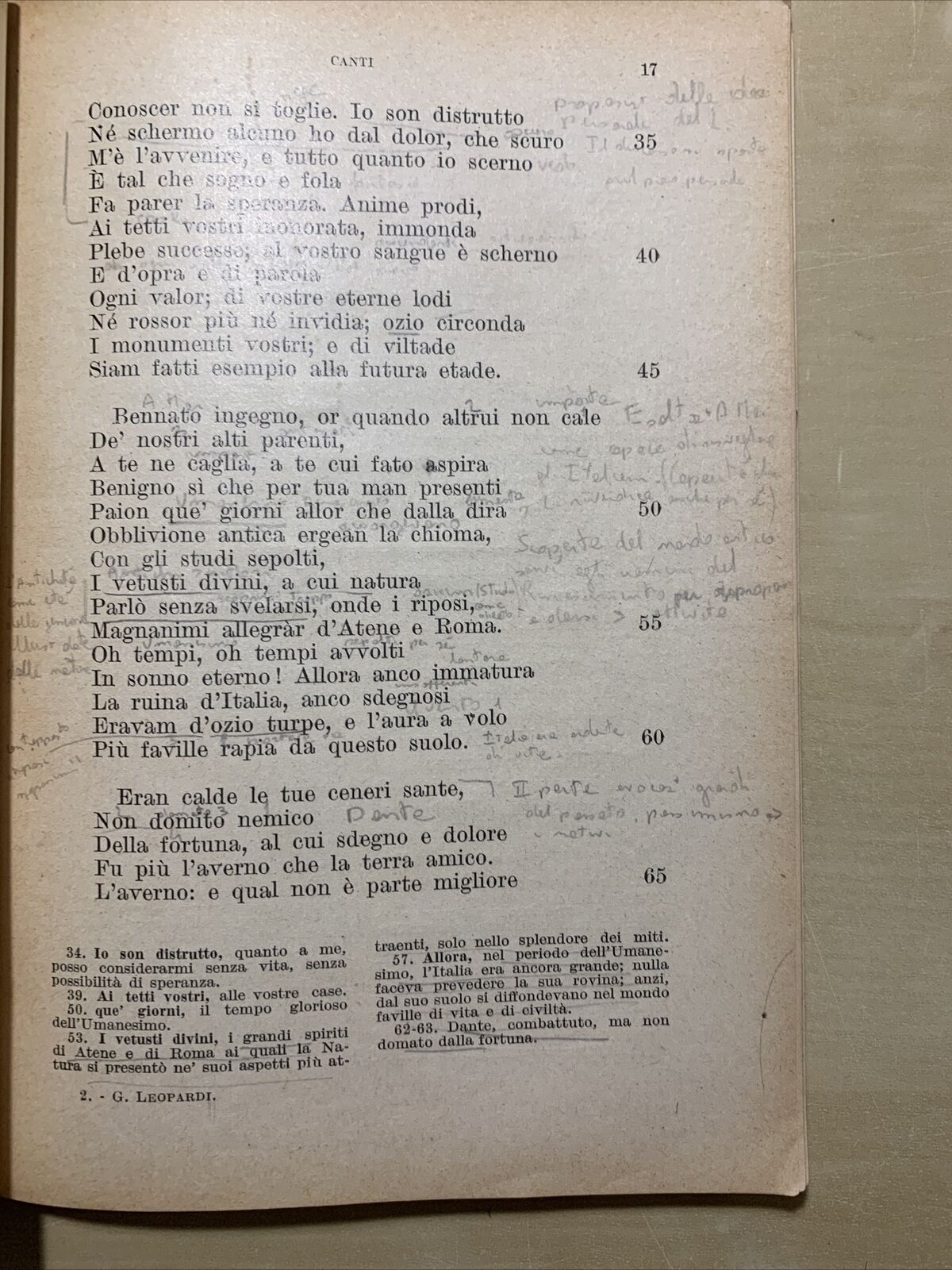 GIACOMO LEOPARDI - CANTI 1939, introduzione di E. Fusco ( autografo di Fusco)
