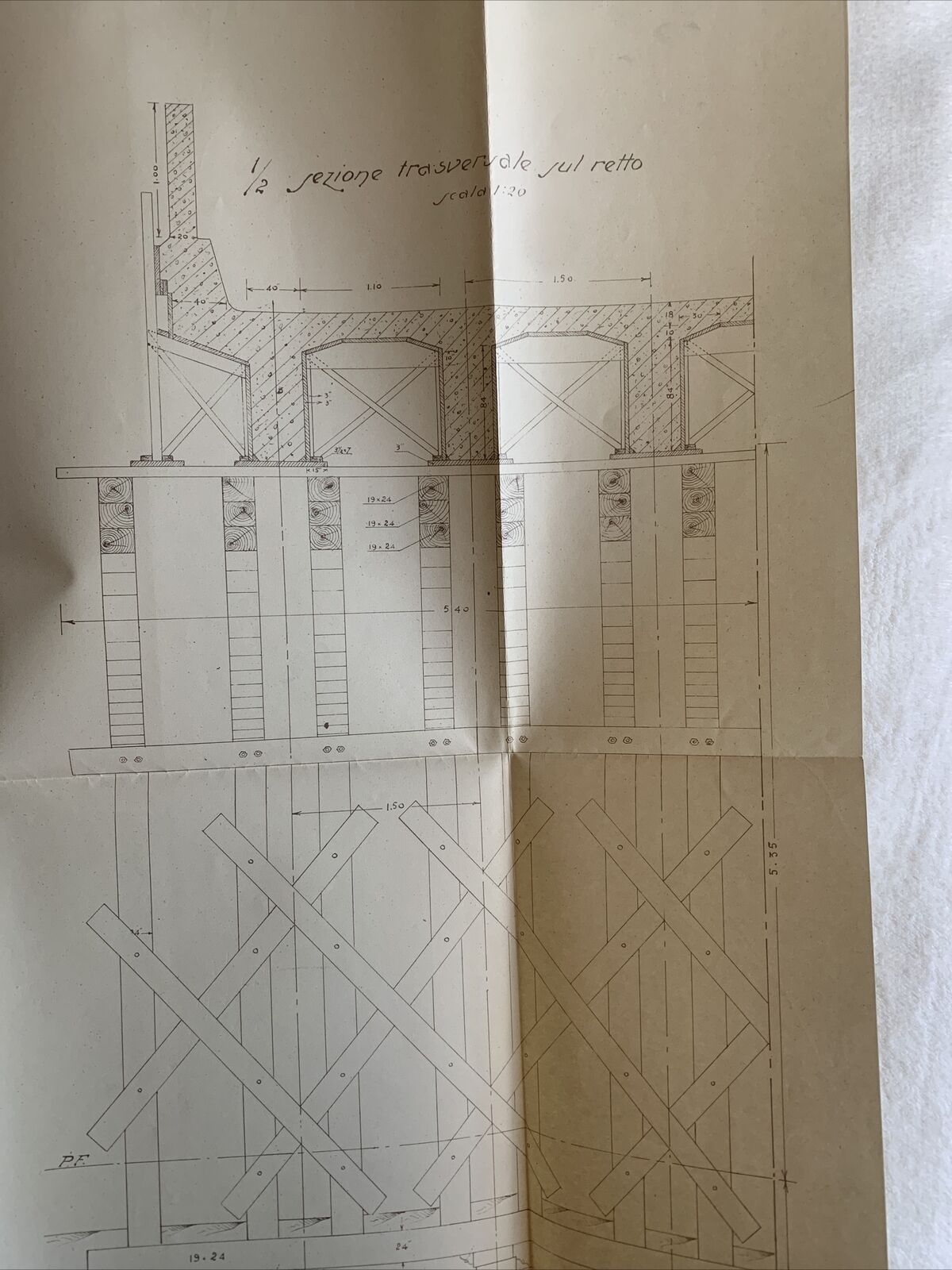 FERROVIE DELLO STATO cavalcavia linea Bologna - Venezia al km 6+282 - SEZIONI #
