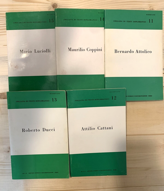Collana di testi diplomatici - 5 voll. Lucciolli Coppini Attolico Cattani Ducci