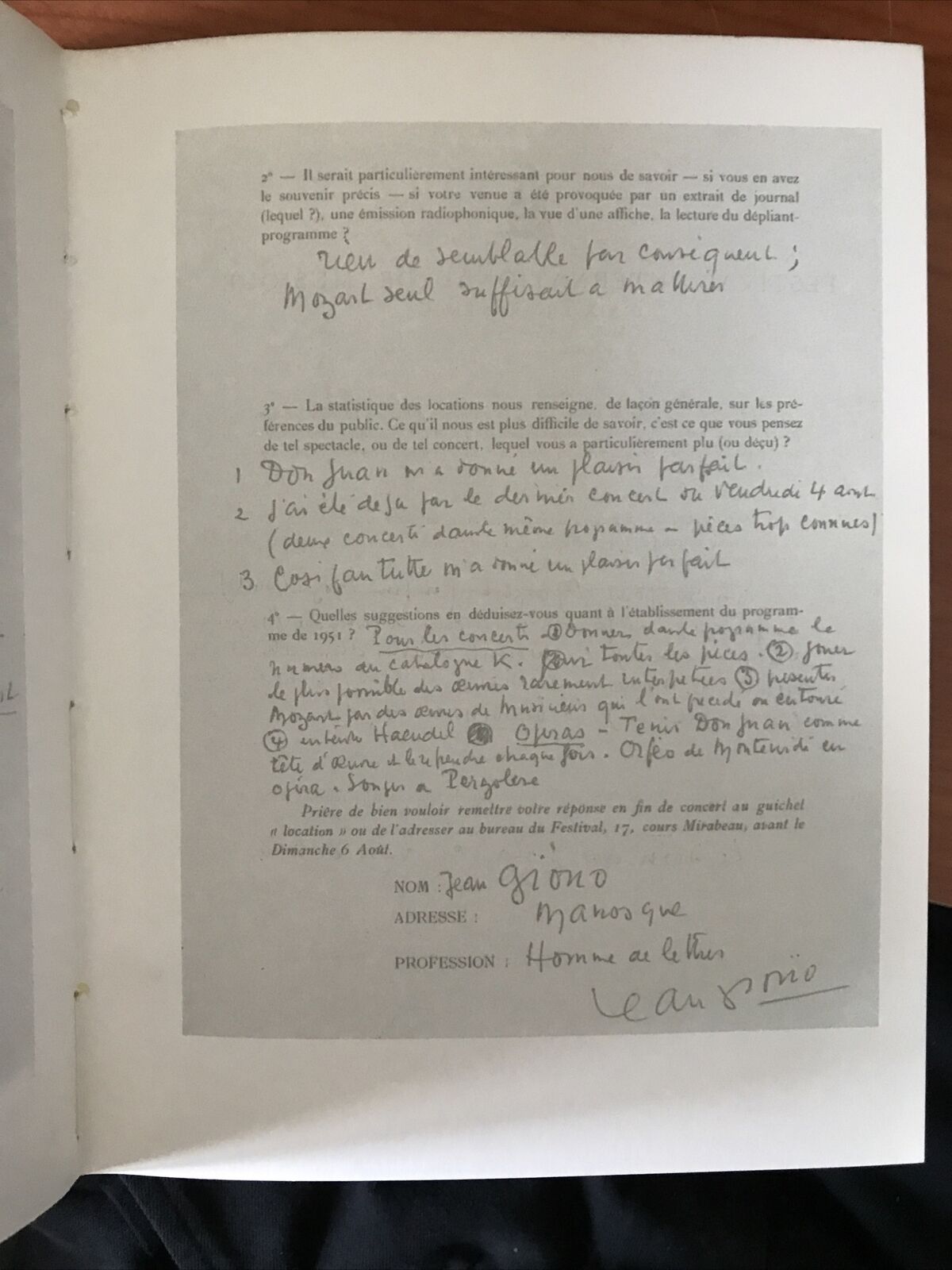 GIONO  sur la musique, Gui Benucci-editeur 1990