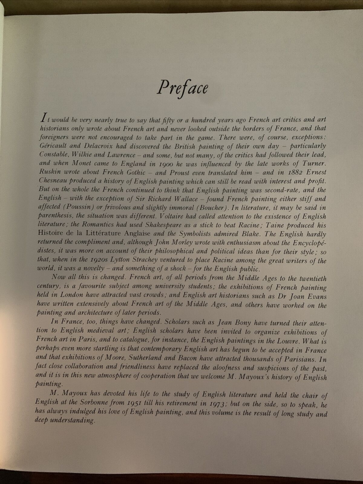 ENGLISH PAINTING from Hogarth to Pre Raphaelites, Jean - Jacques Mayoux. Rizzoli