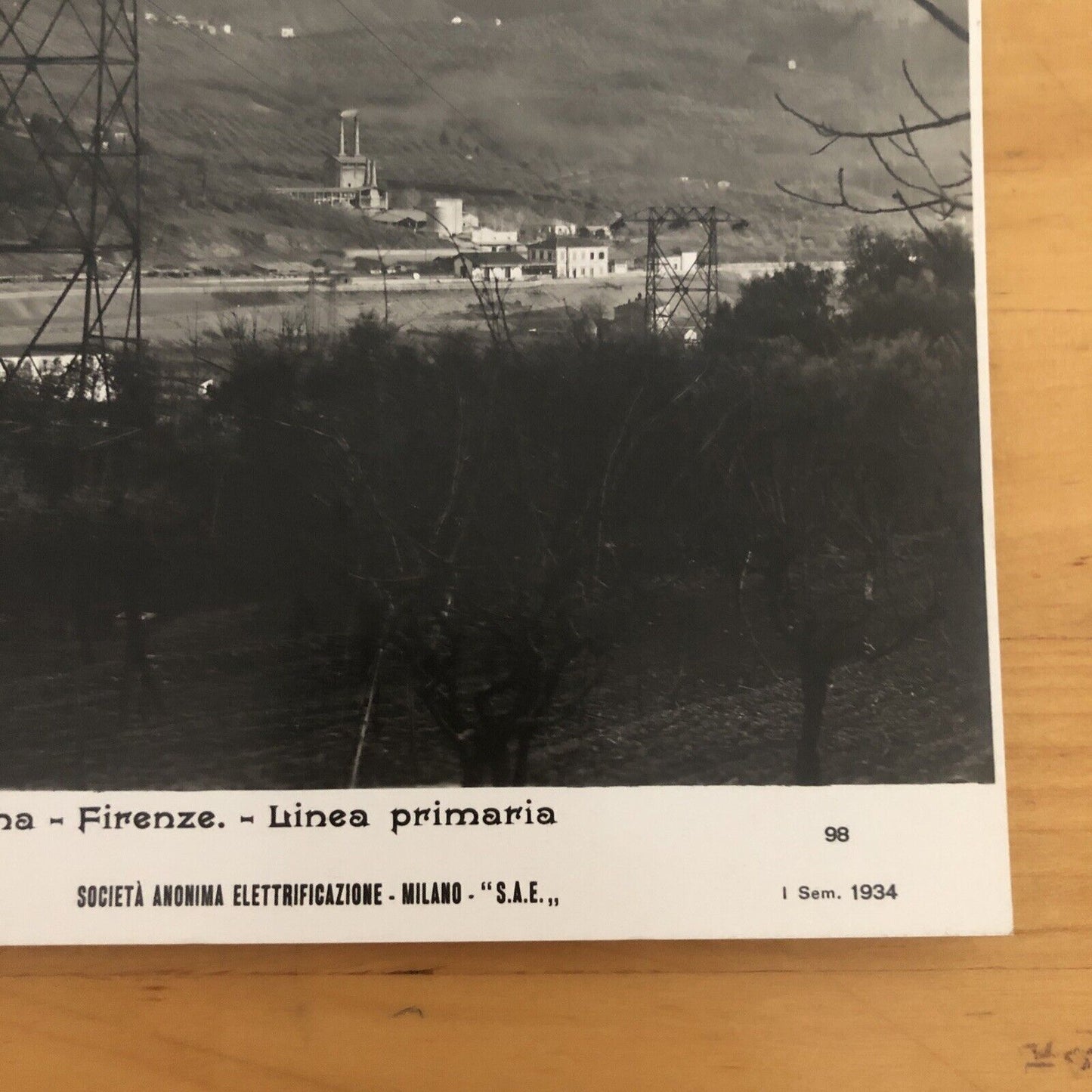 FERROVIE fotografia, elettrificazione direttissima Bologna Firenze. Vaiano 1934