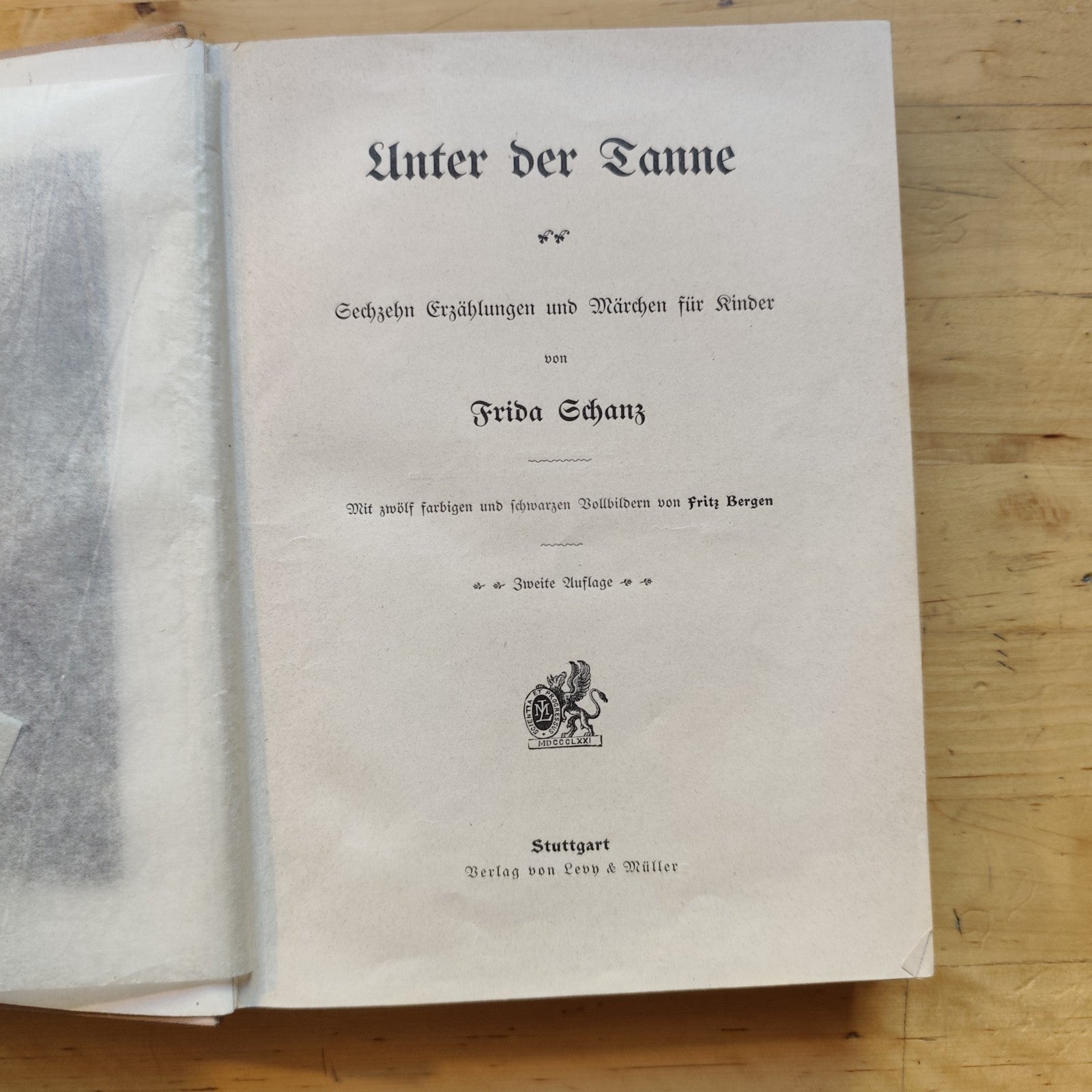 Unter der tanne - Frida Schanz - libro illustrato fiabe per ragazzi - 1900 ca.