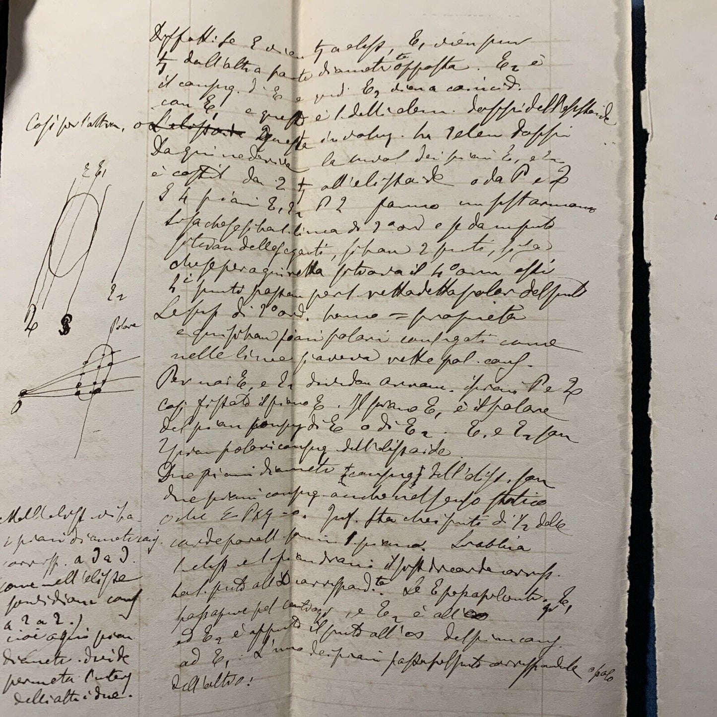 Antico Manoscritto Università di Pavia 1876 STATICA GRAFICA scritto da studente#