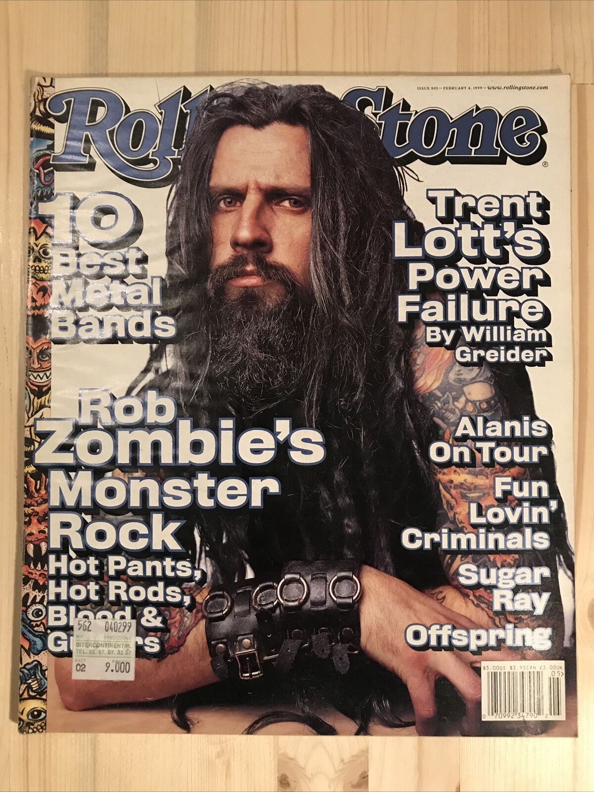 Rolling Stone Magazine Issue 805 February 4,1999 Rob Zombie #