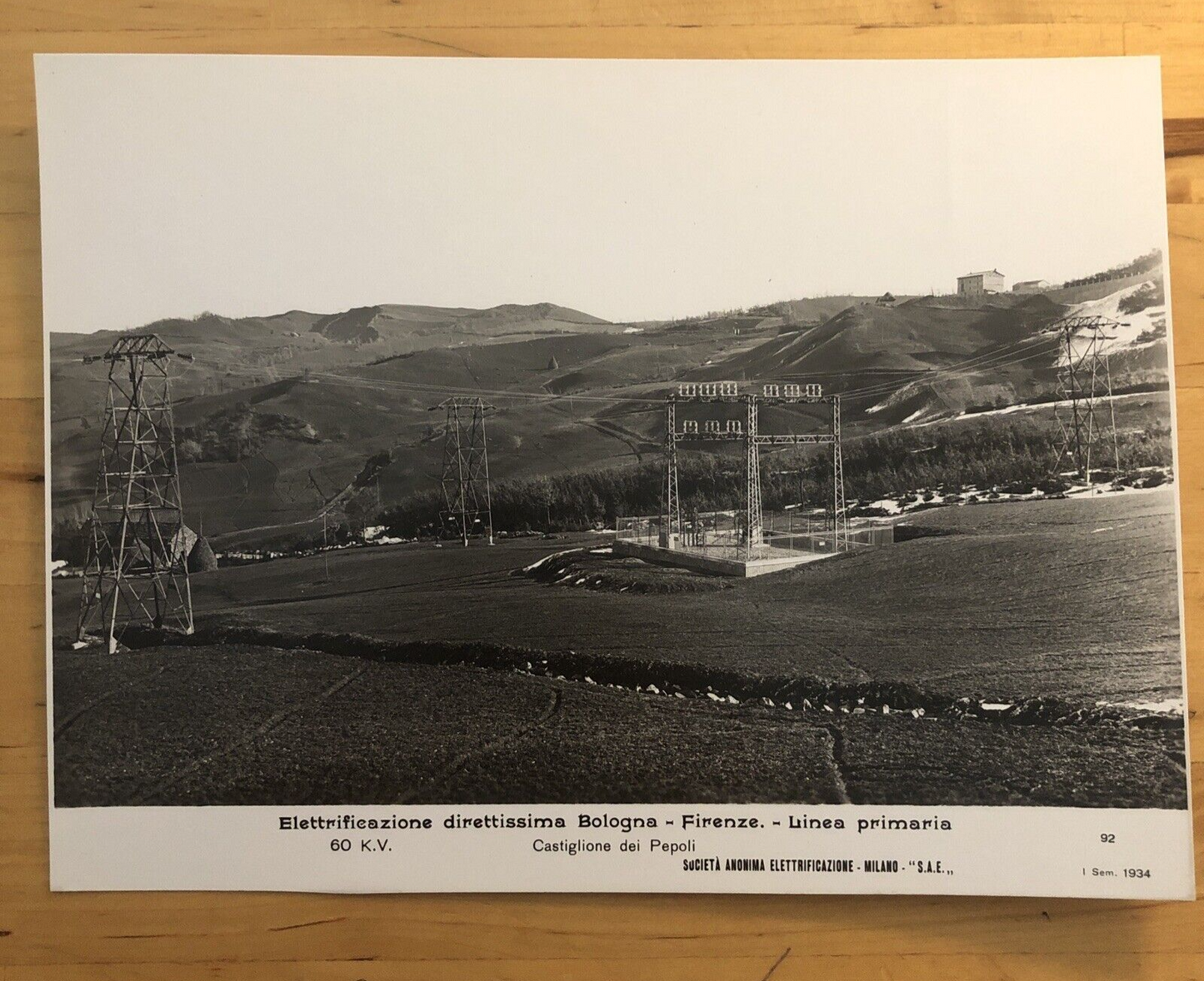 FERROVIE direttissima Bologna Firenze, Castiglione dei Pepoli 1934