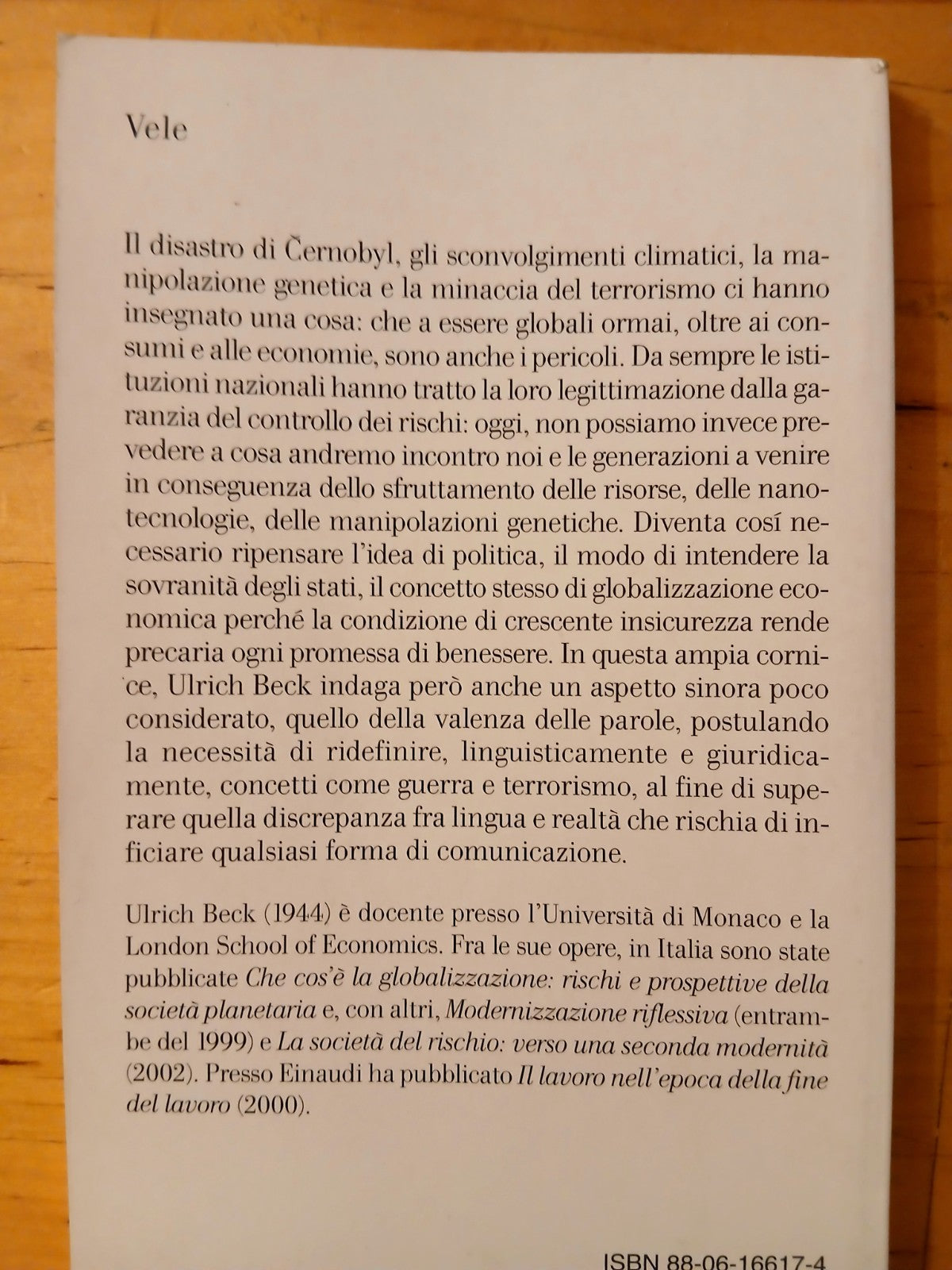 Un mondo a rischio - Ulrich Beck - Einaudi 2003