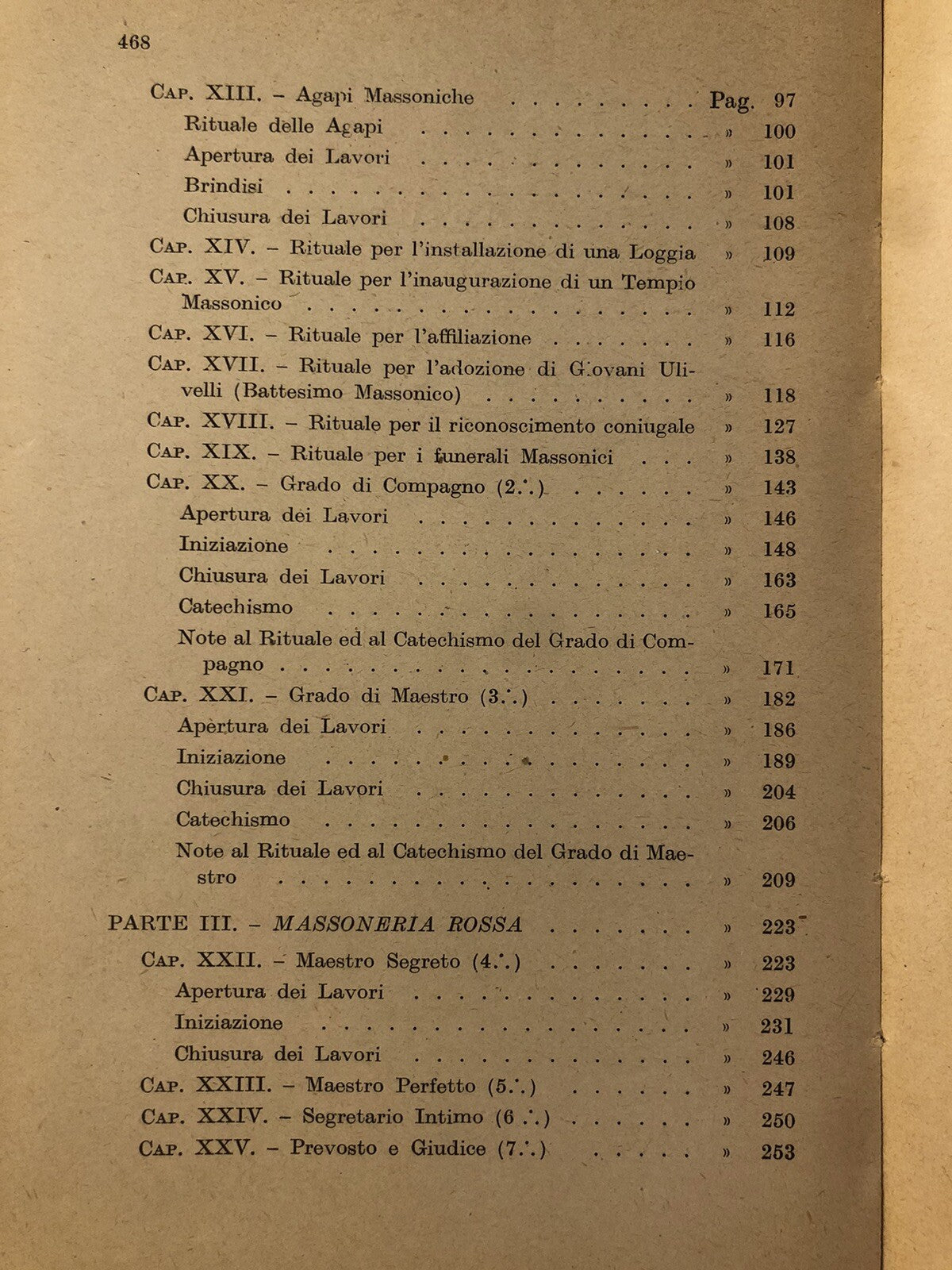 Il libro dei rituali del rito scozzese antico accettato, Salvatore Farina 1946