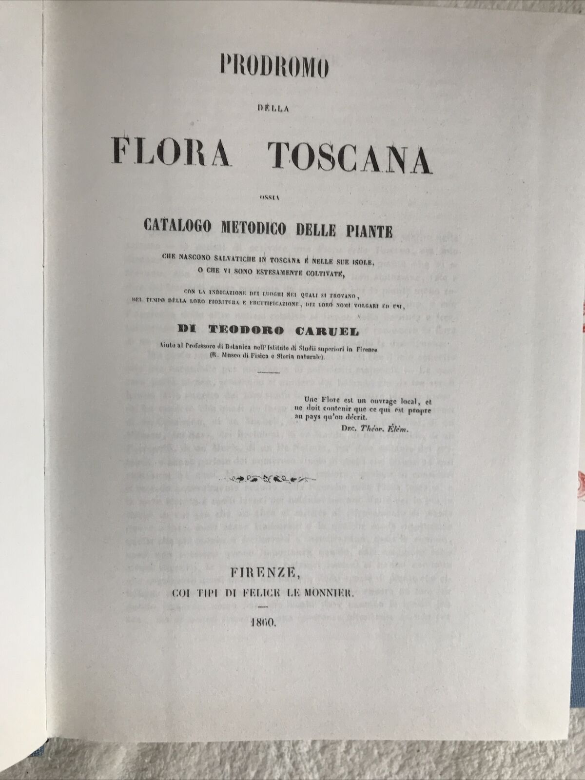 PRODROMO DELLA FLORA TOSCANA T. Caruel A. Forni ed.2 volumi