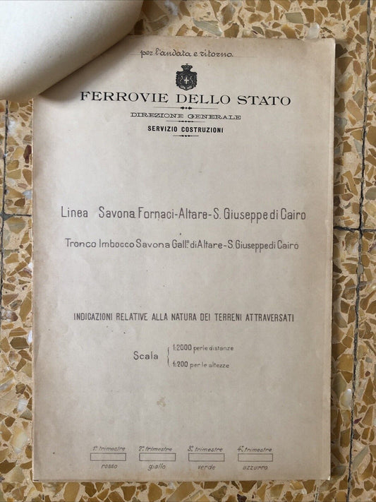 FERROVIE DELLO STATO  Savona Fornaci Altare S. Giuseppe Cairo 1908 con circolare
