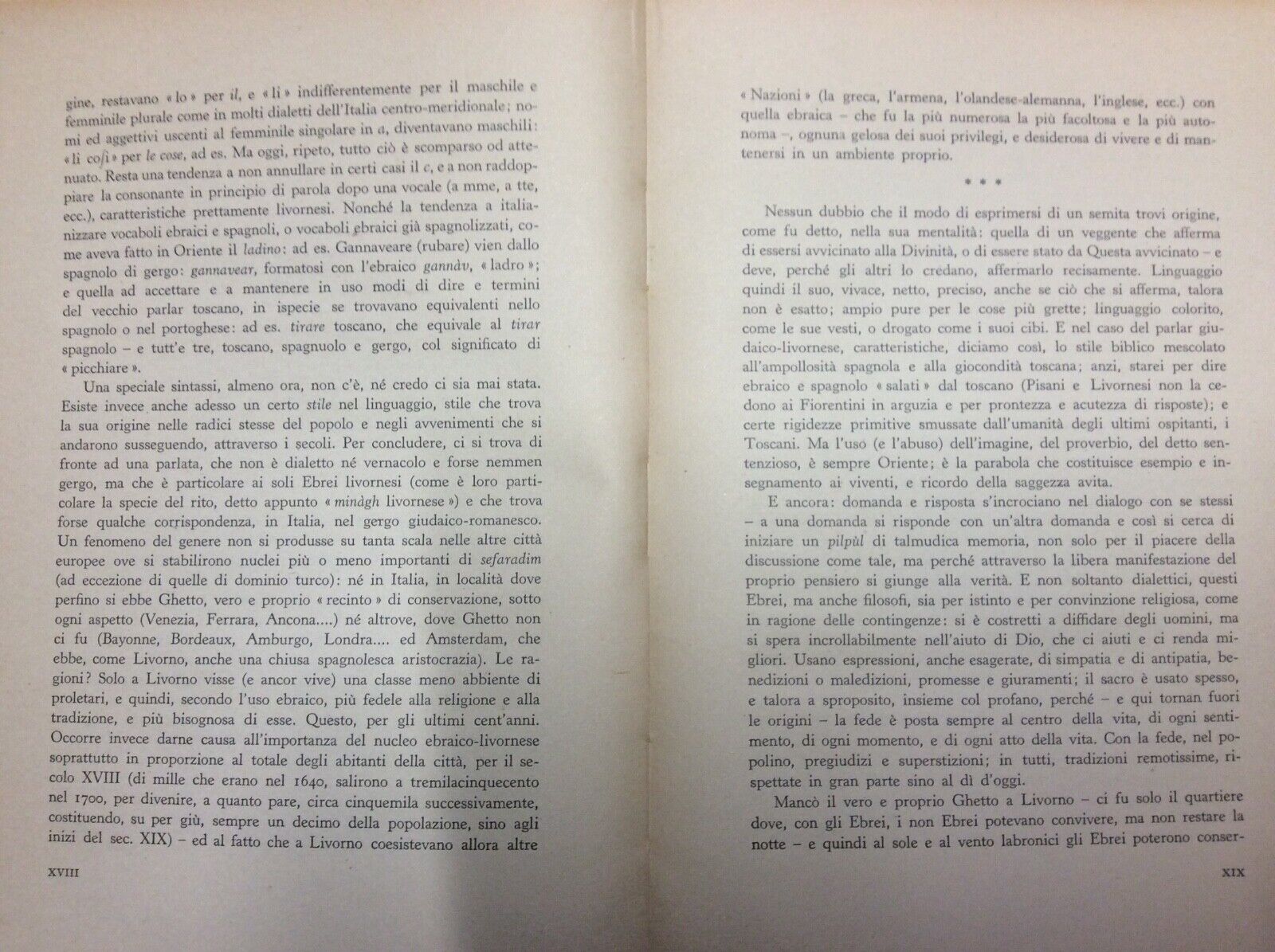 EBREI DI LIVORNO TRADIZIONI E GERGO GUIDO BEDARIDA LE MONNIER 1956 ebraismo