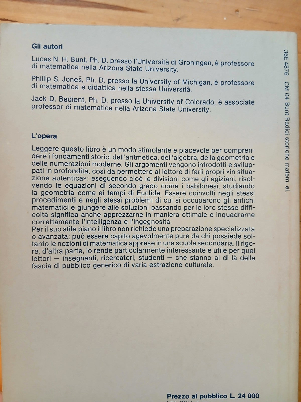 Le radici storiche delle matematiche elementari - Lucas N. H. Bunt - Zanichelli