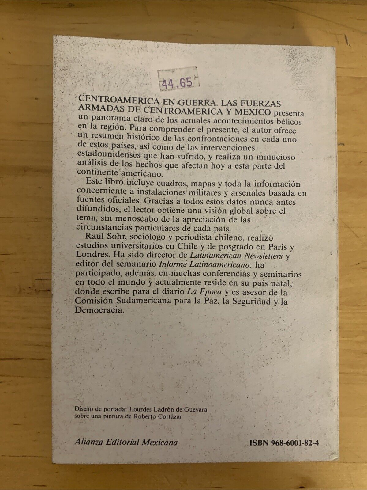 CENTROAMERICA EN GUERRA - RAùL SOHR, CIENCIAS SOCIALES, ALIANZA ESTUDIOS 1988