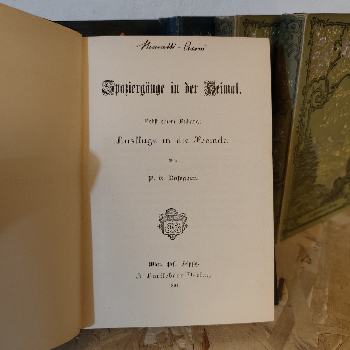 9 Bände P.K. Rosegger - Prachteinbände - A. Hartleben Verlag - Ende 19. Jh.