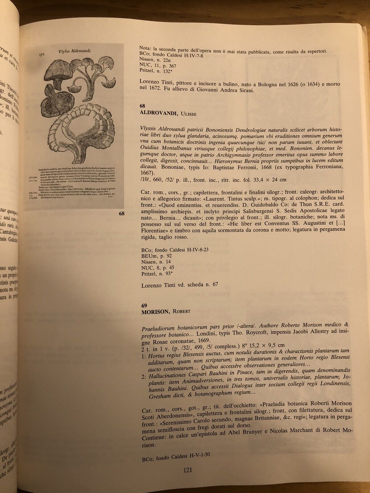 BIBLIOTHECA BOTANICA - LODOVICO CALDESI erbario e libri dal cinquecento al 700