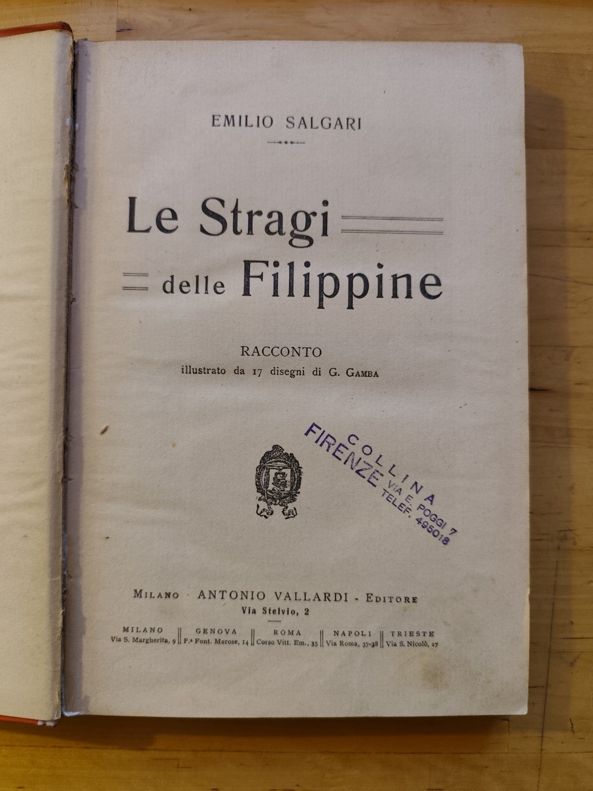 Le stragi delle Filippine - Emilio Salgari 1923 Vallardi, Illustrato da G. Gamba