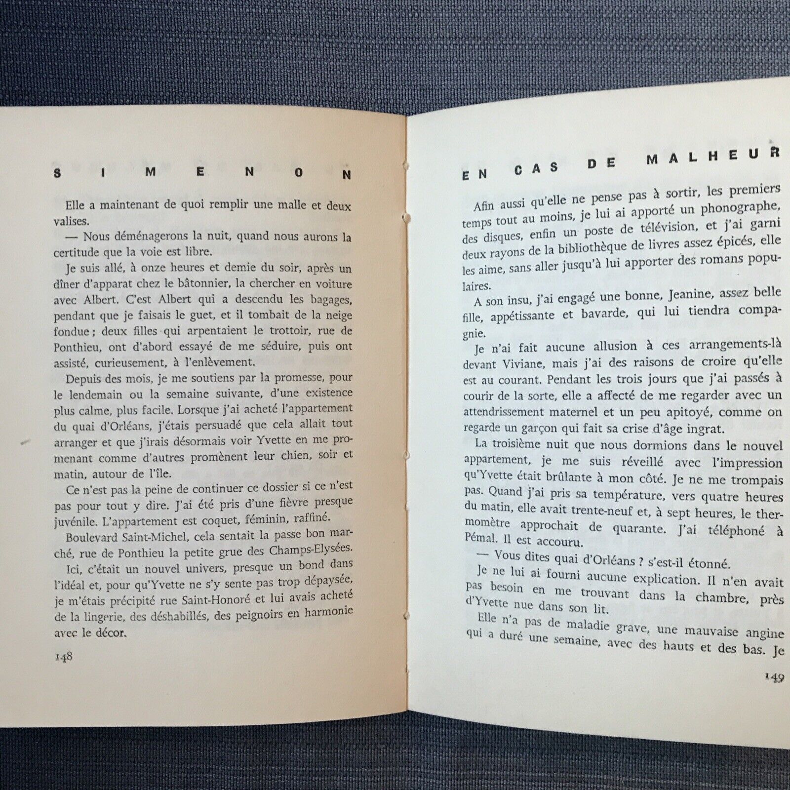 EN CAS DE MALHEUR, Georges Simenon, presses de la cite 1956