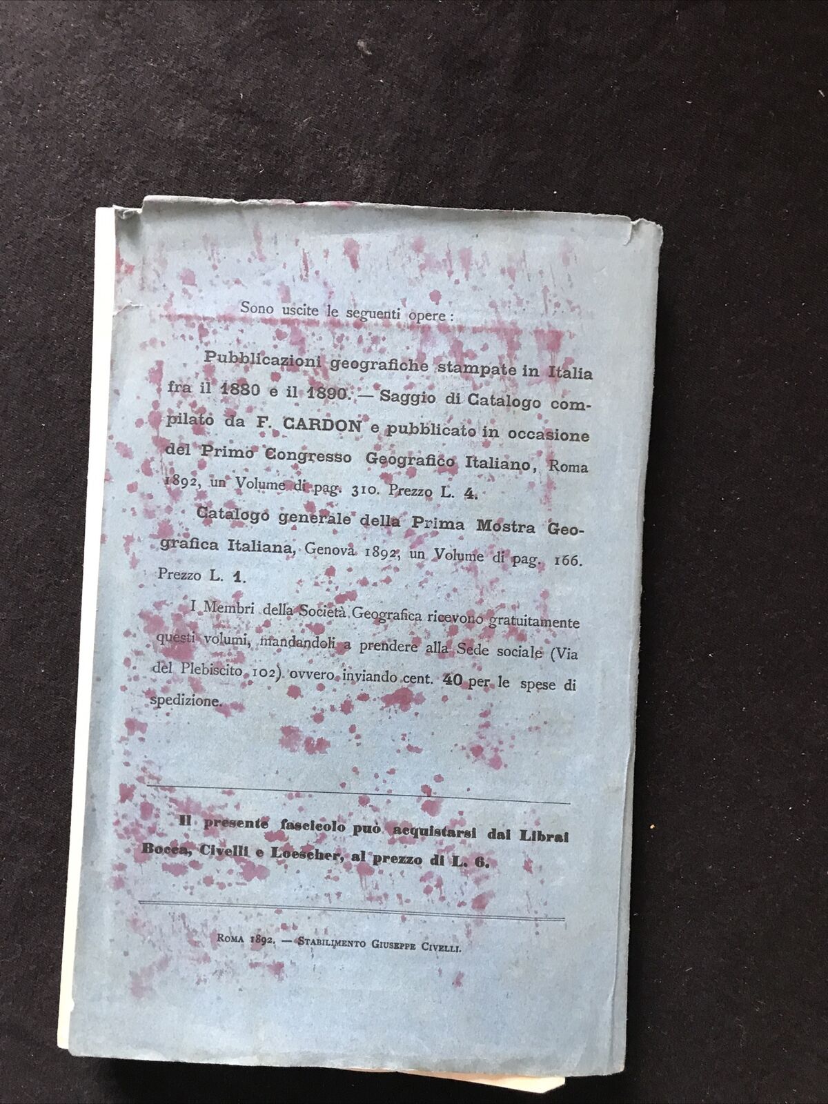 BOLLETTINO DELLA SOCIETÀ GEOGRAFICA ITALIANA serie III VOL. V 1892