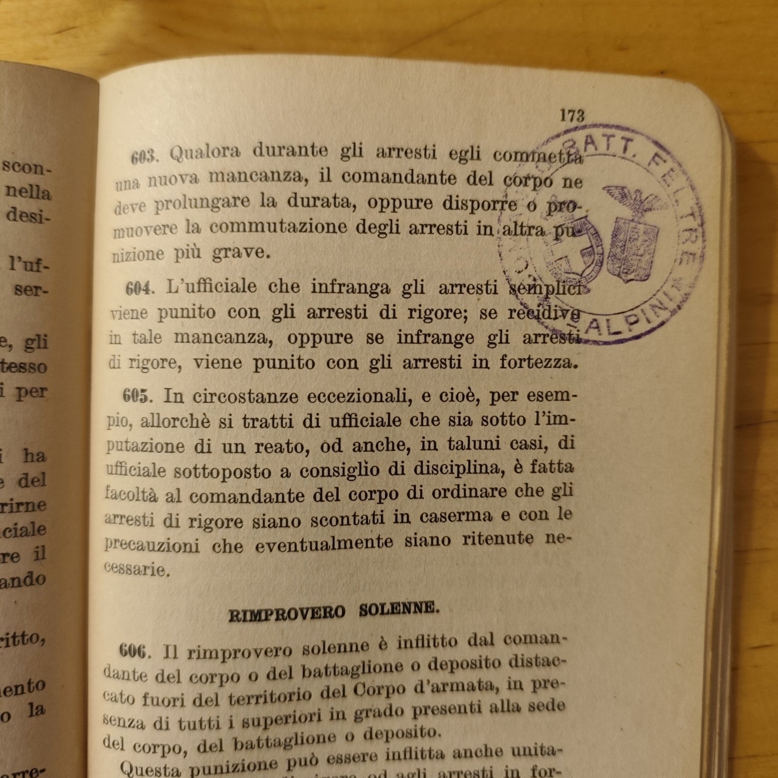 REGOLAMENTO DI DISCIPLINA MILITARE 1929 - timbro battaglione Feltre R. Esercito