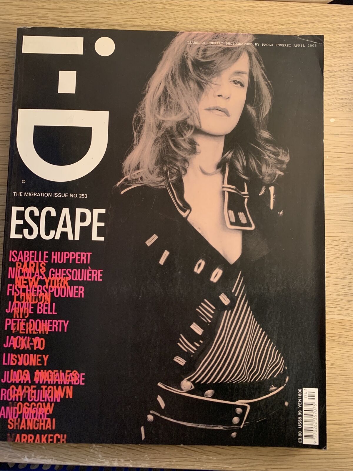 I-D MAGAZINE - THE MIGRATION ISSUE NO.235. APRIL 2005 ROVERSI, ISABELLE HUPPERT