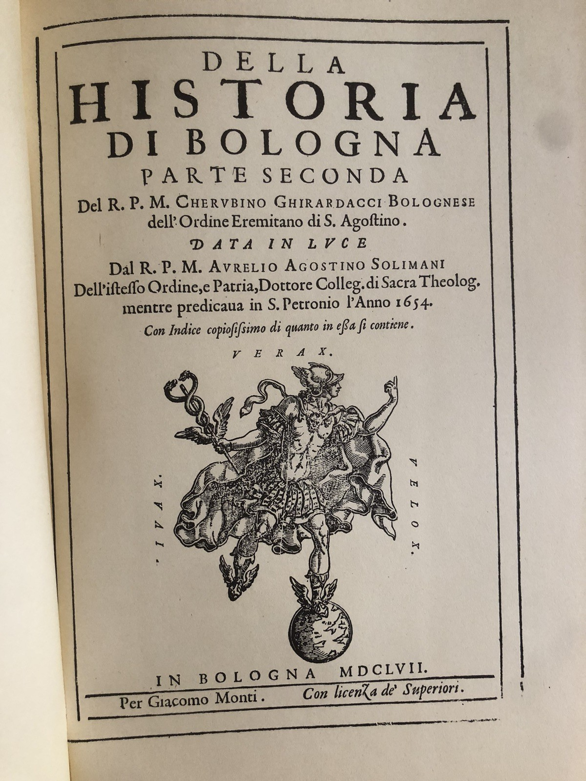 Historia di Bologna, Cherubino Ghirardacci. Arnaldo Forni ristampa 1973, 2 voll