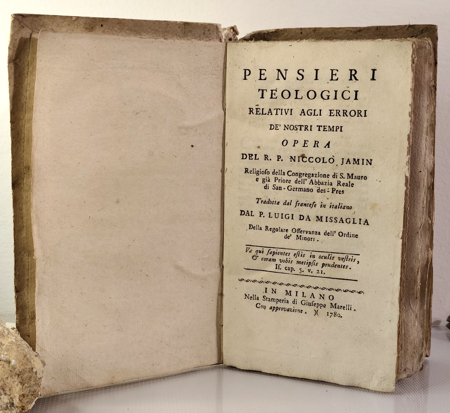 Pensieri teologici relativi agli errori de' nostri tempi - Niccolò Jamin - 1780